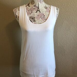 NWT white Ann Taylor Factory double thick tank in size Large.